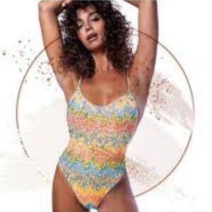 GUC OP Neon Crotched Sexy Boho One Piece Swimsuit